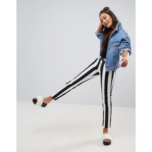 High Waisted Striped Jeans